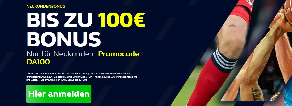Neu bei William Hill: 100% bis zu 100 Euro Bonus
