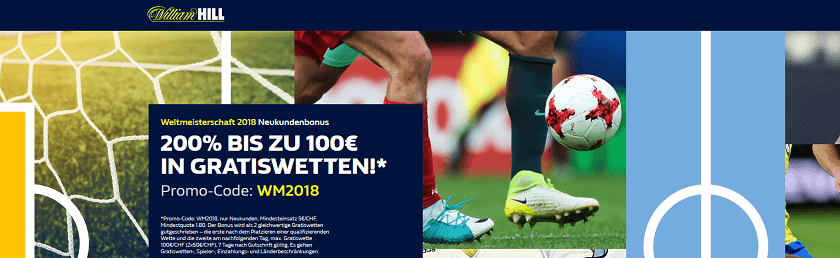 William Hill: Neuer Willkommensbonus zur WM 2018
