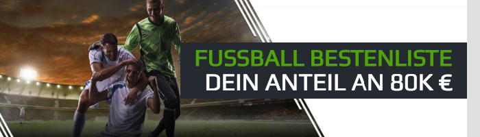 NetBet: Gewinne von insgesamt 80.000 Euro bei der Fußball-Bestenliste abgreifen
