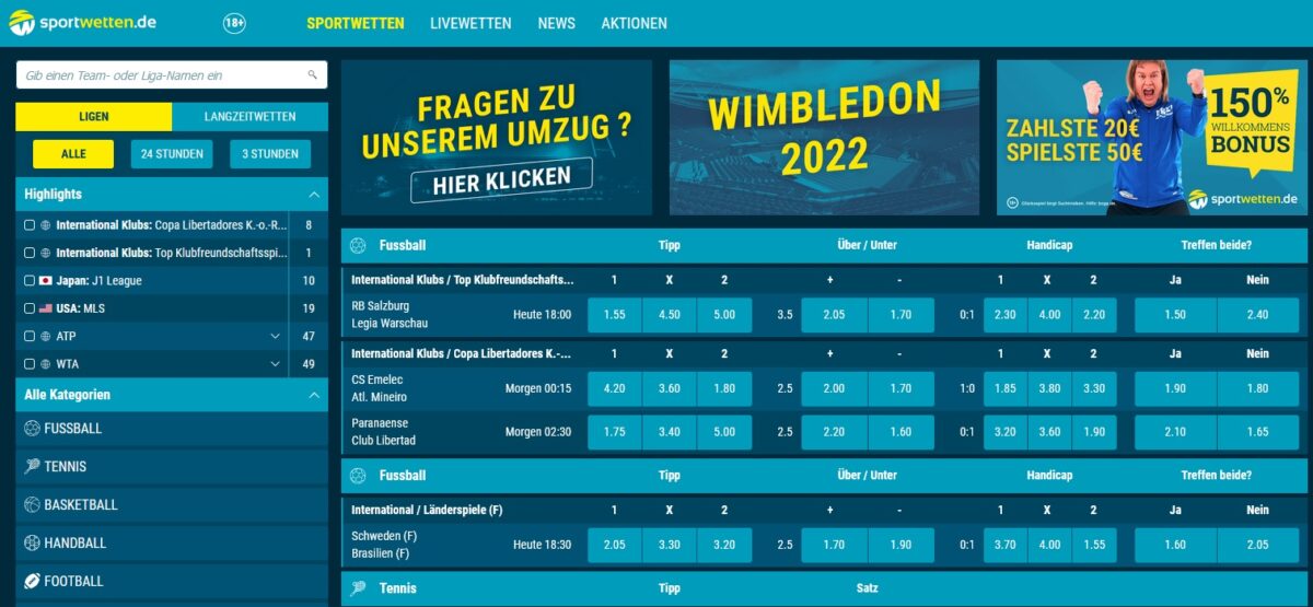 Änderungen bei Sportwetten.de: Deutscher Wettanbieter mit neuer Webseite