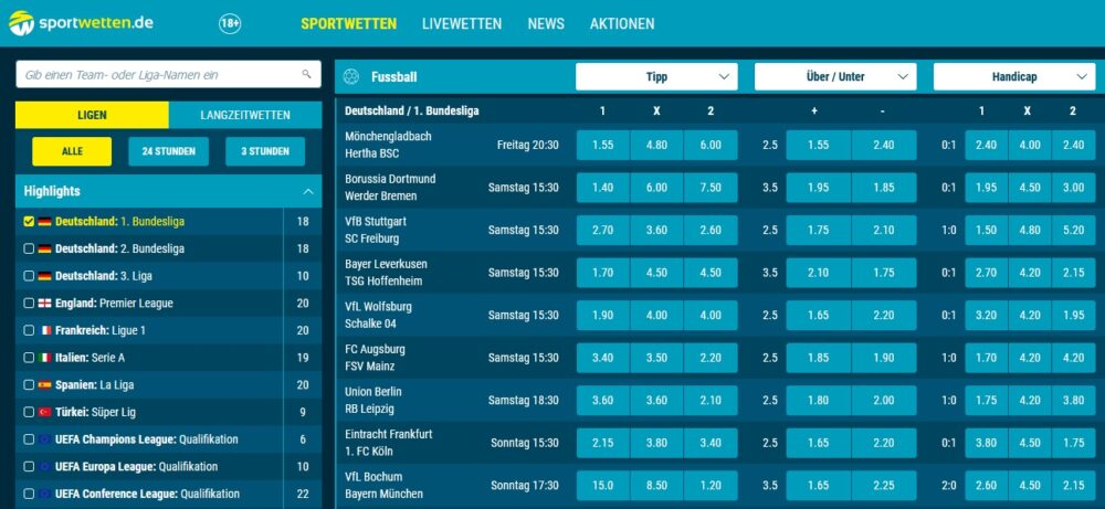 Sportwetten.de: 10 Euro Joker-Wette für die Bundesliga sichern!